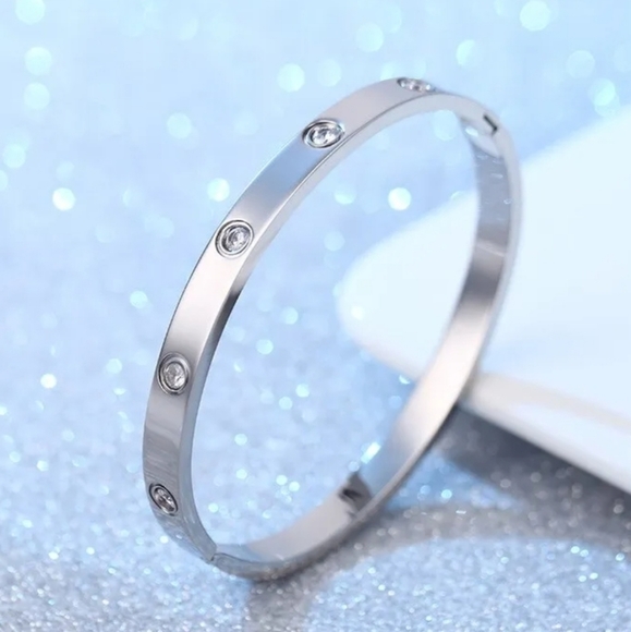 Jewelry - Stainless Steel Gemstone Bangle